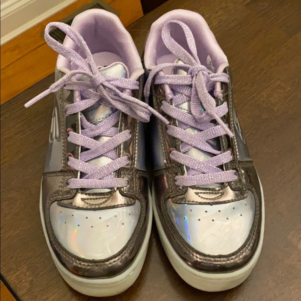 Girls Purple Skechers energy light sneakers size 2